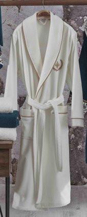 Ecocotton Organik Pamuk Aile Bornoz Seti - Aslışah Krem-Krem 10 Parça - 3