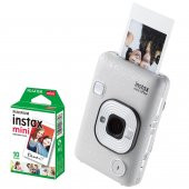 Fujifilm İnstax liplay Fotoğraf Makinesi (STONE WHITE) 10 LU - 1