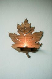 Yaprak Tasarımlı Dekoratif Ahşap Raf - 5