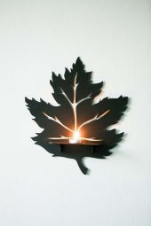 Yaprak Tasarımlı Dekoratif Ahşap Raf - 9