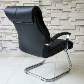 Arn Krom Deri Misafir Koltuğu Bekleme Koltuğu Ofis Koltuğu Büro Koltuğu Tekli Koltuk - 4