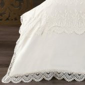 Clara Pamuksaten Dantelli Nevresim Takımı + Pike 7 Parça Set - 7