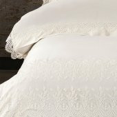 Clara Pamuksaten Dantelli Nevresim Takımı + Pike 7 Parça Set - 8