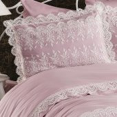 Clara Pamuksaten Dantelli Nevresim Takımı + Pike 7 Parça Set - 10