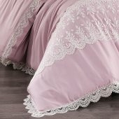 Clara Pamuksaten Dantelli Nevresim Takımı + Pike 7 Parça Set - 11