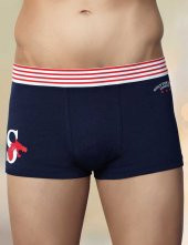 Trair California Baskılı Likralı Boxer Lacivert ME112 - 1