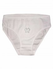 Trair Taş Baskılı Kız Çocuk Külot Beyaz MKC097 - 1