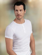 Trair Kısa Kollu Bisiklet Yaka Kaşkorse Atlet Beyaz ME088 - 1