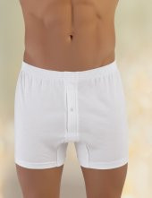 Trair Penye Düğmeli Boxer Beyaz ME010 - 1