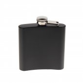 SİYAH MAT KAPLAMA ÇELİK MATARA 6 OZ 180 ML - 2