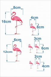 Lazer Kesim 7 Parça Ahşap Flamingo Duvar Süsü - 2