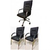 Risus Makam Müdür Koltuğu ve 2 Adet Misafir Koltuğu Müdür Koltuk Takımı Ofis Büro Koltuğu Koltuk thumbnail 1