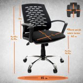 Pole Krom Çalışma Koltuğu Ofis Koltuğu Büro Koltuğu Bilgisayar Koltuğu Yönetici Koltuğu Ps Koltuk - 2