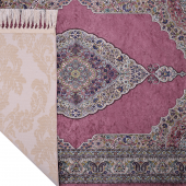 İpek Görünümlü Lüks Seccade Mekke Pembe - 2