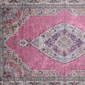 İpek Görünümlü Lüks Seccade Mekke Pembe - 3