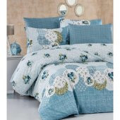 Çift Kişilik Nevresim Takımı/Seti İki Yastık Kılıflı Royal Mavi 100 Cotton/Pamuk Big Ssize/Büyük Beden Terletmez Solmaz - 1