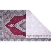 İpek Görünümlü Lüks  Seccade Mekke Kırmızı - 3