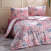 Çift Kişilik Nevresim Takımı/Seti İki Yastık Kılıflı Marie Claire Balia Pembe  100 Cotton/Pamuk Big Ssize/Büyük Beden Terletme - 1