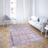 Dekoratif Halı Çizgi Pembe (160 x 230 cm ) - 1