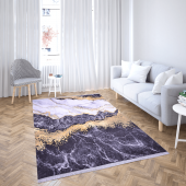 Dekoratif Halı Siyah Mermer  (160 x 230 cm) - 2