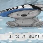 Bebek/Baby Its A Boy/Ayıcık 100 Pamuk/Cotton Mavi Erkek Nevresim Takımı/Seti Yumuşak 2 Yatık Kılıflı 3D Baskılı - 2