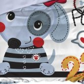 Bebek/Baby Dog  100 Pamuk/Cotton Gri Unisex/Erkek Nevresim Takımı/Seti Yumuşak 2 Yatık Kılıflı 3D Baskılı - 2