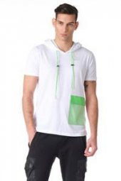 Kapüşonku Renkli Cep Detaylı Erkek Tshirt - 10