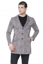 CEKMON Erkek Ekoseli Kareli Uzun İnce Astarsız Ceket - 6