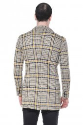 CEKMON Erkek Ekoseli Kareli Uzun İnce Astarsız Ceket - 12