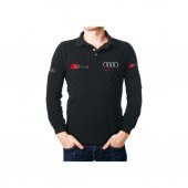 Zenbuy Audi S-Line Polo Yaka Uzun Kollu Siyah T-Shirt - 1