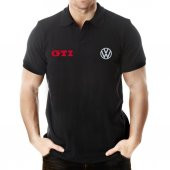 Zenbuy Volkswagen VW GTI Polo Yaka Kısa Kollu Siyah T-shirt Siyah - 1