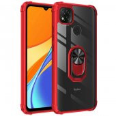 Xiaomi Redmi 9C Kılıf Kenarları Renkli Antişok Şeffaf Yüzüklü - 2