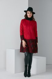 FERMUARLI DANTELLİ TRENÇKOT BORDO 4009 - 1