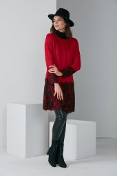 FERMUARLI DANTELLİ TRENÇKOT BORDO 4009 - 2