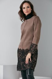 FERMUARLI DANTELLİ TRENÇKOT TABA 4009 - 3