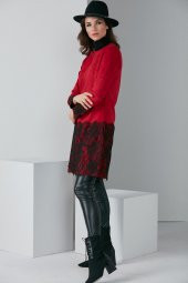 FERMUARLI DANTELLİ TRENÇKOT BORDO 4009 - 3