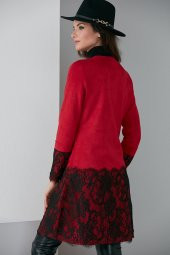 FERMUARLI DANTELLİ TRENÇKOT BORDO 4009 - 4