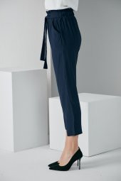 LASTİKLİ KUŞAKLI PANTOLON LACİVERT 4013 - 4