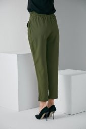 LASTİKLİ KUŞAKLI PANTOLON HAKİ 4013 - 5