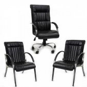 Stella Makam Müdür Koltuğu ve 2 Adet Misafir Koltuğu Müdür Koltuk Takımı Ofis,Büro Koltuğu - 1