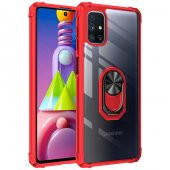 Galaxy M51 Kılıf Kenarları Renkli Antişok Şeffaf Yüzüklü - 2