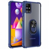 Galaxy M51 Kılıf Kenarları Renkli Antişok Şeffaf Yüzüklü - 4