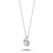 925 Ayar Gümüş Swarovski Kuğu Kolye - 1
