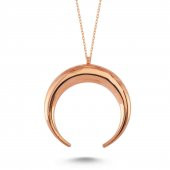 925 Ayar Gümüş Büyük Hilal Kolye - 1