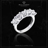 925 Ayar Gümüş Svarovski Beş Taş Alyans 2.00 Ct V - 2