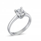 925 Ayar Gümüş Swarovski Tek Taş Yüzük 1.00 Ct. V - 3