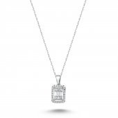 925 Ayar Gümüş Triple Baget Kolye - 1