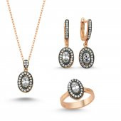 925 Ayar Gümüş Mihrimah Sultan Elmas Kesim Set - 1