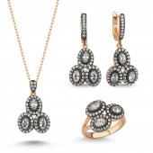 925 Ayar Gümüş Haseki Sultan Elmas Kesim Set - 1