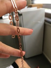 925 Ayar Gümüş Rose Kalın Ataç Bileklik - 5
